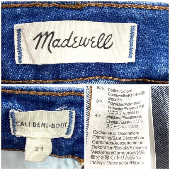 MADEWELL Cali Demi-Boot Jeans in Bronson Wash Button-Front Edition Style #J0512 - Picture 7 of 10